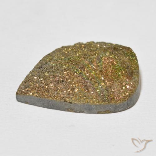 Pirita arcoiris Multicolor natural de 18.47 ct, En forma de pera, Opaco
