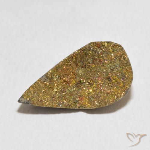 4.89ct Natural Multicolor Pirita arcoiris, En forma de pera, Opaco