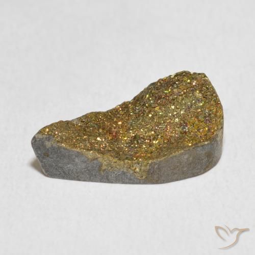 Pirita arcoiris Multicolor natural de 4.89 ct, En forma de pera, Opaco