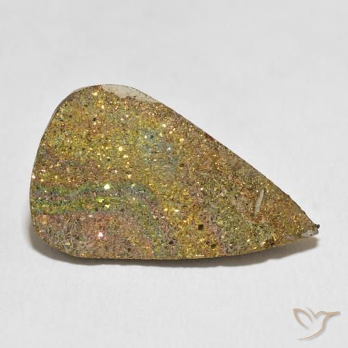 Pirita arcoiris Multicolor natural de 18.56 ct, En forma de pera, Opaco
