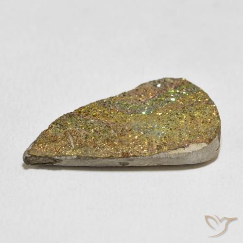 Pirita arcoiris Multicolor natural de 18.56 ct, En forma de pera, Opaco