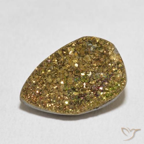 5.82ct Natural Multicolor Pirita arcoiris, En forma de pera, Opaco