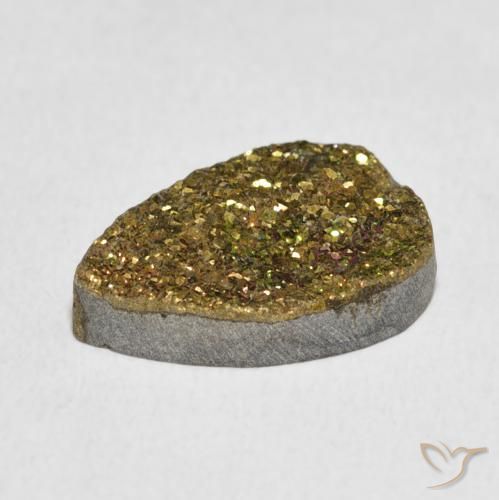 Pirita arcoiris Multicolor natural de 5.82 ct, En forma de pera, Opaco