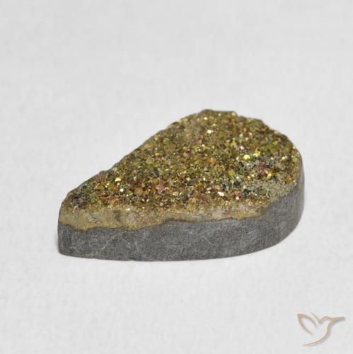 Pirita arcoiris Multicolor natural de 4.66 ct, En forma de pera, Opaco