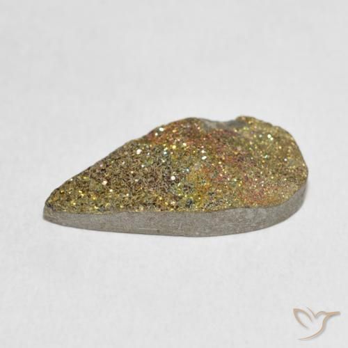 Pirita arcoiris Multicolor natural de 4.55 ct, En forma de pera, Opaco