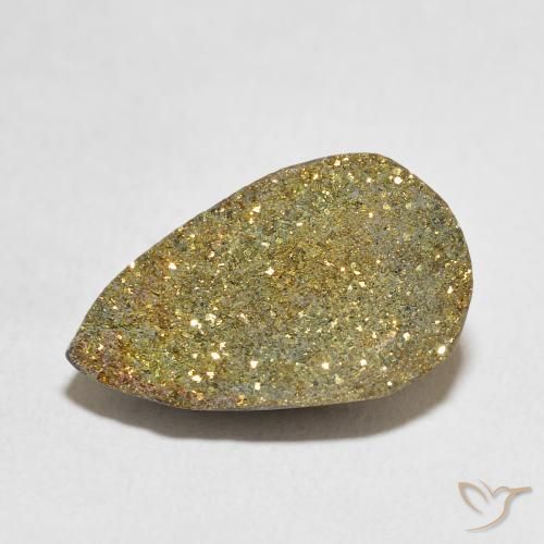 9.12ct Natural Multicolor Pirita arcoiris, En forma de pera, Opaco