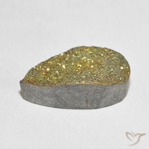 Pirita arcoiris Multicolor natural de 9.12 ct, En forma de pera, Opaco