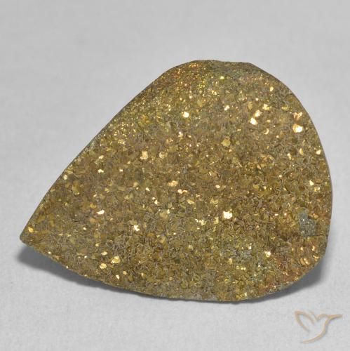13.48ct Natural Multicolor Pirita arcoiris, En forma de pera, Opaco