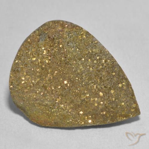 Pirita arcoiris Multicolor natural de 13.48 ct, En forma de pera, Opaco