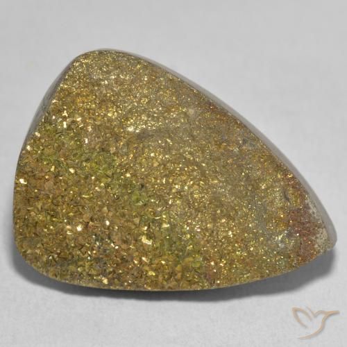Pirita arcoiris Multicolor natural de 22.73 ct, En forma de pera, Opaco