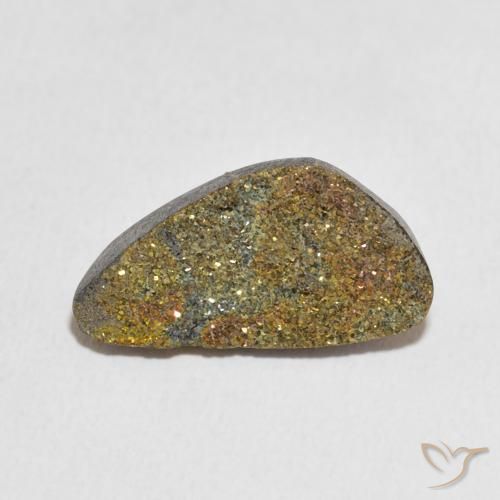 5.34ct Natural Multicolor Pirita arcoiris, Elegante, Opaco