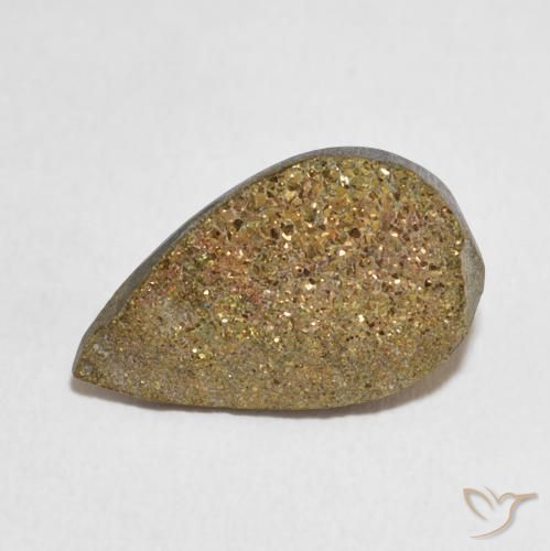4.75ct Natural Multicolor Pirita arcoiris, En forma de pera, Opaco