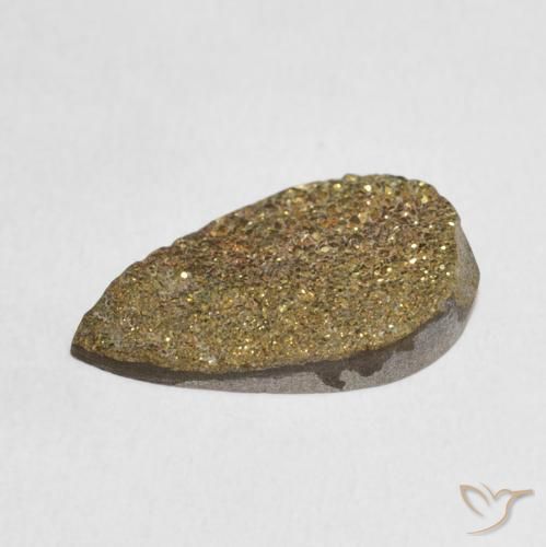 Pirita arcoiris Multicolor natural de 4.75 ct, En forma de pera, Opaco