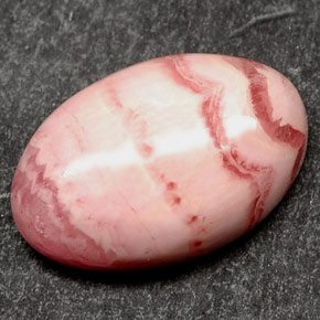 Rodocrosita multicolor natural de 4,68 ct, corte óvalo, opaco