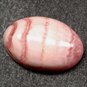 Rodocrosita multicolor natural de 4,68 ct, corte óvalo, opaco
