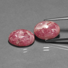 Gemas de rodocrosita multicolor natural de  ct, corte óvalo, opaco