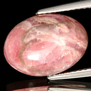 Rodocrosita multicolor natural de 7,08 ct, corte óvalo, opaco