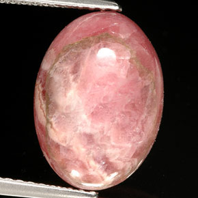 Rodocrosita multicolor natural de 7,08 ct, corte óvalo, opaco