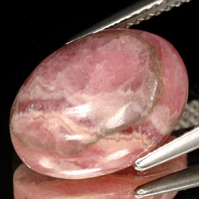 Rodocrosita multicolor natural de 7,08 ct, corte óvalo, opaco