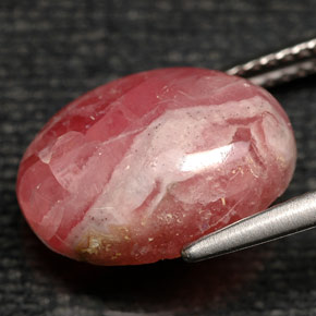 Rodocrosita multicolor natural de 8,43 ct, corte óvalo, opaco