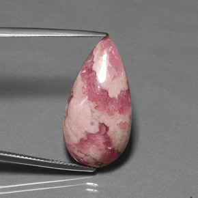 Rodocrosita multicolor natural de 22,58 ct, en forma de pera, opaco