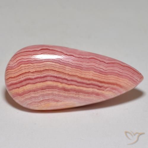 Rodocrosita Multicolor natural de 31.44 ct, En forma de pera, Opaco
