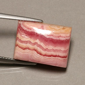 Rodocrosita rosa natural de 16,08 ct, baguette, opaco