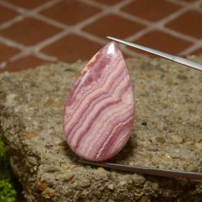 Rodocrosita multicolor natural de 35,64 ct, en forma de pera, opaco
