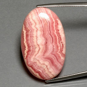 Rodocrosita multicolor natural de 30,35 ct, corte óvalo, opaco