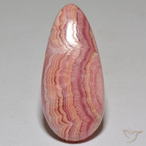 Rodocrosita Multicolor natural de 29.20 ct, En forma de pera, Opaco