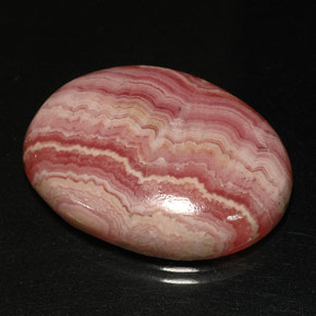 Rodocrosita multicolor natural de 36,43 ct, corte óvalo, opaco