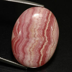 Rodocrosita multicolor natural de 36,43 ct, corte óvalo, opaco