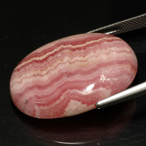 Rodocrosita multicolor natural de 36,43 ct, corte óvalo, opaco