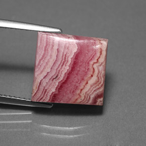 Rodocrosita multicolor natural de 10,68 ct, cuadrado, opaco