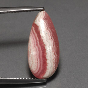 Rodocrosita multicolor natural de 5,98 ct, en forma de pera, opaco