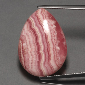 Rodocrosita multicolor natural de 25,43 ct, en forma de pera, opaco