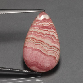 Rodocrosita multicolor natural de 23,85 ct, en forma de pera, opaco