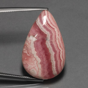 Rodocrosita multicolor natural de 32,62 ct, en forma de pera, opaco