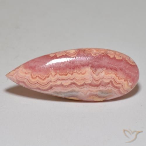Rodocrosita Multicolor natural de 22.71 ct, En forma de pera, Opaco