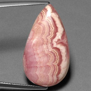 Rodocrosita multicolor natural de 22,38 ct, en forma de pera, opaco