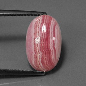 Rodocrosita multicolor natural de 6,80 ct, corte óvalo, opaco