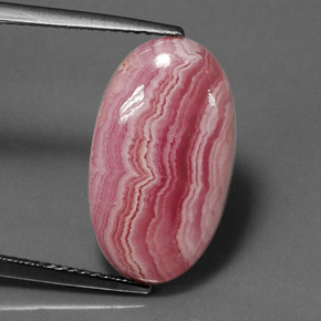 Rodocrosita multicolor natural de 8,66 ct, corte óvalo, opaco