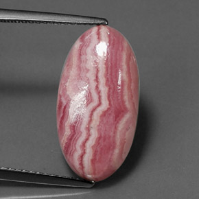 Rodocrosita multicolor natural de 9,70 ct, corte óvalo, opaco