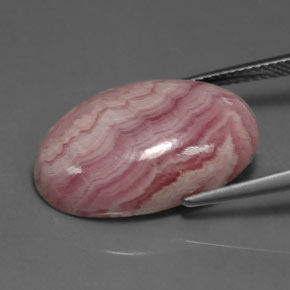 Rodocrosita rosa natural de 17,47 ct, corte óvalo, opaco