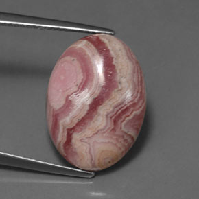 Rodocrosita multicolor natural de 13,31 ct, corte óvalo, opaco
