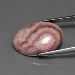 Rodocrosita multicolor natural de 13,31 ct, corte óvalo, opaco