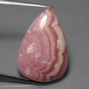 Rodocrosita rosa natural de 15,92 ct, en forma de pera, opaco