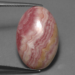 Rodocrosita rosa natural de 16,89 ct, corte óvalo, opaco