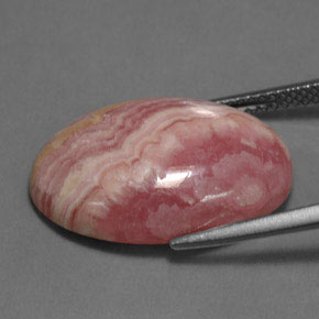 Rodocrosita rosa natural de 16,89 ct, corte óvalo, opaco