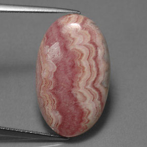 Rodocrosita rosa natural de 17,68 ct, corte óvalo, opaco